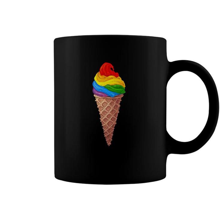 Ice Cream Rainbow Lgbt Lesbian Gay Pride Coffee Mug Mazezy