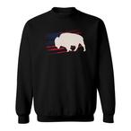 Bison American Flag Sweatshirts