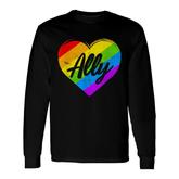 Pride Ally Lgbtq Proud Supporter Gay Pride Flag Long Sleeve T-Shirt