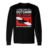 Scuba Diving For Men Women Shark Diving Buddy Long Sleeve T-Shirt