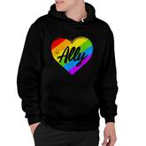 Pride Ally Lgbtq Proud Supporter Gay Pride Flag Hoodie