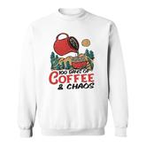 100 Days Of Coffee & Chaos Teachers 100Th Day Of School Gift Sweatshirt