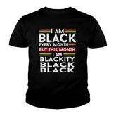 Womens I Am Black Every Month But This Month Im Blackity Black V-Neck Youth T-shirt