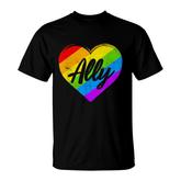 Pride Ally Lgbtq Proud Supporter Gay Pride Flag T-shirt