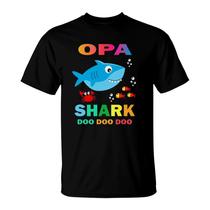 Retro Vintage Opa Sharks Tshirt Gift For Father