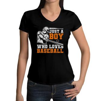American Sport Fan Batter Baseball Player Boys Baseball Women V-Neck T-Shirt | Mazezy