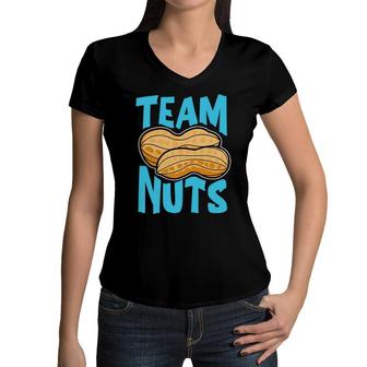 Baby Gender Reveal Party Gender Reveal Team Nuts Boy Baby Women V-Neck T-Shirt - Seseable