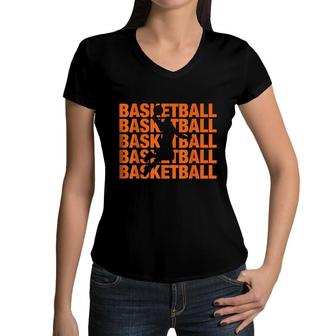 Basketball Athletes Basketball Player Women V-Neck T-Shirt - Seseable
