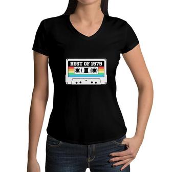 Best Of 1979 43Th Birthday 1979 Radio Vintage Women V-Neck T-Shirt - Seseable