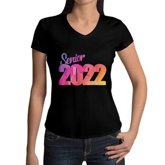 Class Of 2022 Apparel Gift | Class Of 22 Senior Graduation Women V-Neck T-Shirt - Seseable