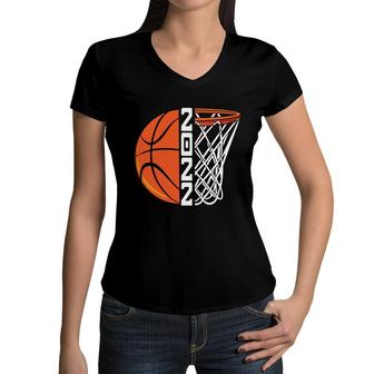 Class Of 2022 Basketball Player Gift Graduation Senior Women V-Neck T-Shirt - Seseable