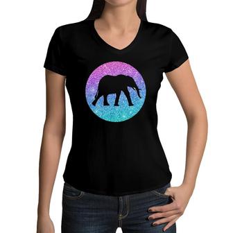 Cute Trendy Elephant Gift For Girls Teens And Women Women V-Neck T-Shirt | Mazezy