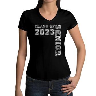 Funny Class Of 2023 Senior Grow With Me Kid Student Boy Girl Women V-Neck T-Shirt - Seseable