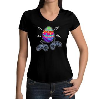 Gamer Easter Egg Video Game Lover Basket Kids Boys Women V-Neck T-Shirt - Seseable