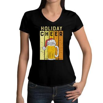 Holiday Cheer Beer Cool Gifts For Beer Lovers Women V-Neck T-Shirt - Seseable