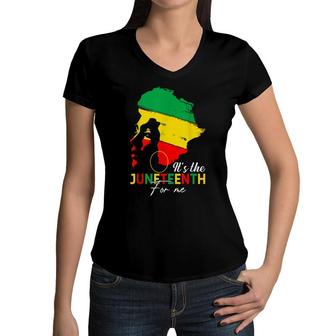 Its The Juneteenth For Me Free-Ish Since 1865 Independence Women V-Neck T-Shirt - Seseable
