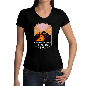 La Palma Canary Islands Mountain Volcanoes Men Women Kids Women V-Neck T-Shirt | Mazezy