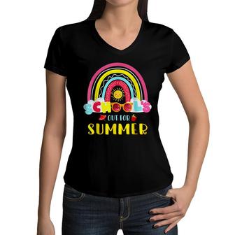 Last Day Of School Schools Out For Summer Teacher Student Women V-Neck T-Shirt - Seseable
