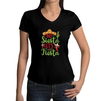 Lets Fiesta Colorful Decoration Gift For Human Green Women V-Neck T-Shirt - Seseable