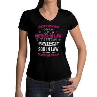 Mother In Law From Son In Law Christmas Xmas I Never Dreamed Women V-Neck T-Shirt - Seseable