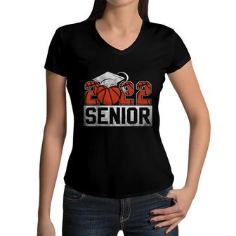 Senior 2022 Basketball Player Class Of 2022 Graduate Boy Mom Women V-Neck T-Shirt - Seseable