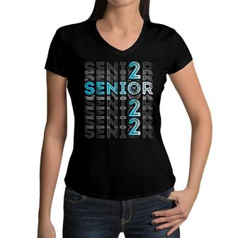 Senior Graduation Vintage Men Girl Class Of 2022 Senior Women V-Neck T-Shirt - Seseable