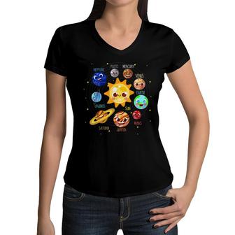 Solar System Planet Space Pluto Kids Future Astronaut 2022 Women V-Neck T-Shirt - Seseable