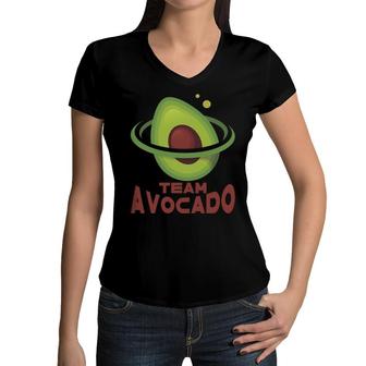 Team Avocado Is Best In Metaverse Funny Avocado Women V-Neck T-Shirt - Seseable