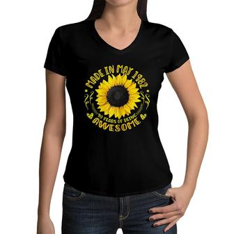 Womens Womens Made In May 1982 40Th Birthday 40 Years Old Sunshine Women V-Neck T-Shirt - Seseable