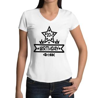 20Th Birthday Is An Importtant Milestone For People Were Born 2002 Women V-Neck T-Shirt - Seseable
