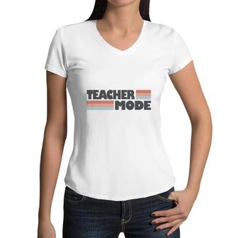 Colorful Teacher Mode Idea Design For Teacher Women V-Neck T-Shirt - Seseable