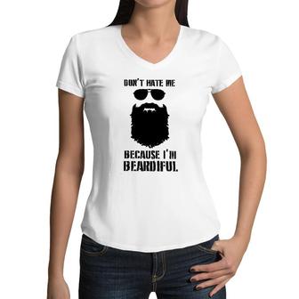 Dont Hate Me Because I Am 2022 Trend Women V-Neck T-Shirt - Seseable
