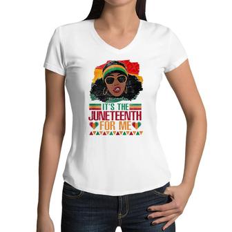 Its The Juneteenth For Me Free-Ish Since 1865 Independence Women V-Neck T-Shirt - Seseable