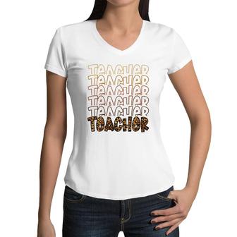Teachers Are Encyclopedias Because They Are Very Knowledgeable Women V-Neck T-Shirt - Seseable