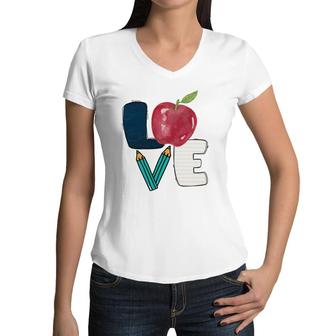 Teachers Have Love For Students And Useful Knowledge Women V-Neck T-Shirt - Seseable