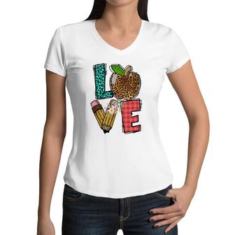 Teachers Love For Students Is Boundless Because They Have Great Love For Their Profession Women V-Neck T-Shirt - Seseable