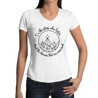 To The Stars Who Listen And The Dreams That Are Answered Women V-Neck T-Shirt - Seseable