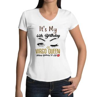 Virgo Queen Its My 44Th Bday 44 Years Old Girl 1977 Women Women V-Neck T-Shirt - Seseable