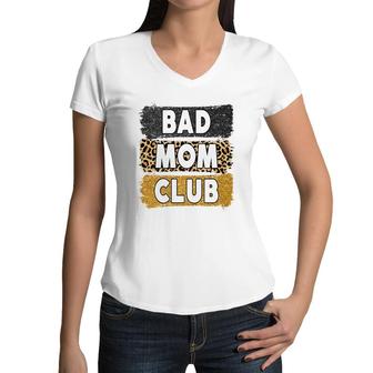 Welcome To Bad Mom Club Vintage Mothers Day Women V-Neck T-Shirt - Seseable
