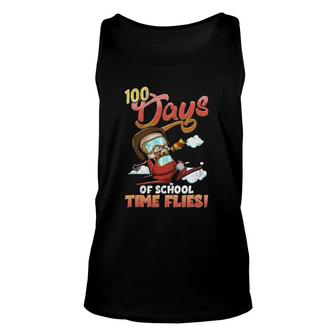 100Th Day Of School Teacher Student Time Flies 100 Days Cute Unisex Tank Top - Seseable