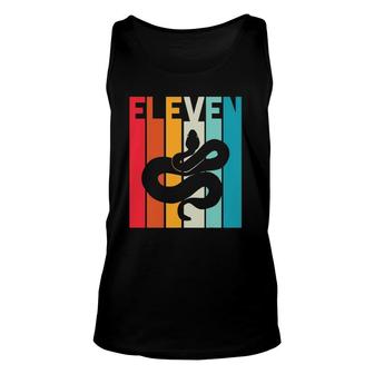 11Th Birthday Vintage Snake Lover Pet Reptile 11 Years Old Unisex Tank Top - Seseable