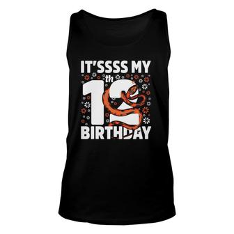 12 Years Old Snake 12Th Birthday Party Boa Python Reptile Unisex Tank Top - Seseable