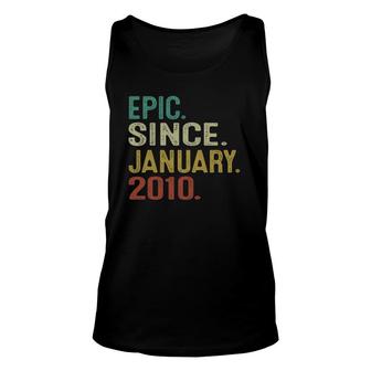 12 Years Old Vintage Epic Since January 2010 12Th Birthday Unisex Tank Top - Seseable