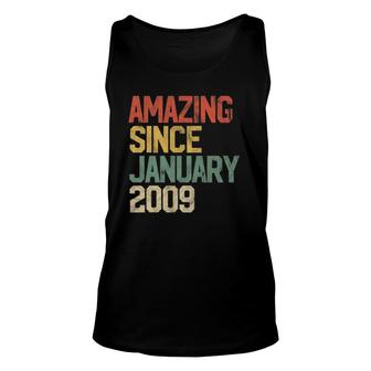 13 Years Old Gifts Amazing Since January 2009 13Th Birthday Unisex Tank Top - Seseable