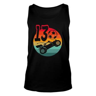 13Th Birthday I 13 Years Old I Gaming I Rc Cars I Soccer Ball Unisex Tank Top - Seseable