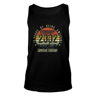 18 Years Of Being Awesome February 2002 Limited Edition Unisex Tank Top | Seseable FR