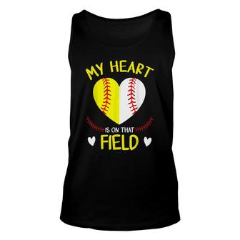 My Heart Is On That Field  Baseball Mothers Day  Unisex Tank Top