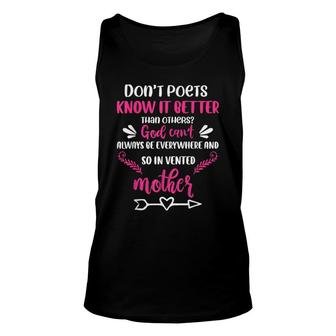 Dont Poet Know It Better Mothers Day Special  Unisex Tank Top