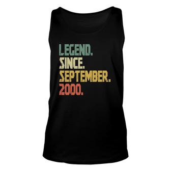 21 Years Old Birthday Gifts Legend Since September 2000 Ver Unisex Tank Top - Seseable