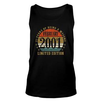 21 Years Old Gift February 2001 Limited Edition Unisex Tank Top - Seseable